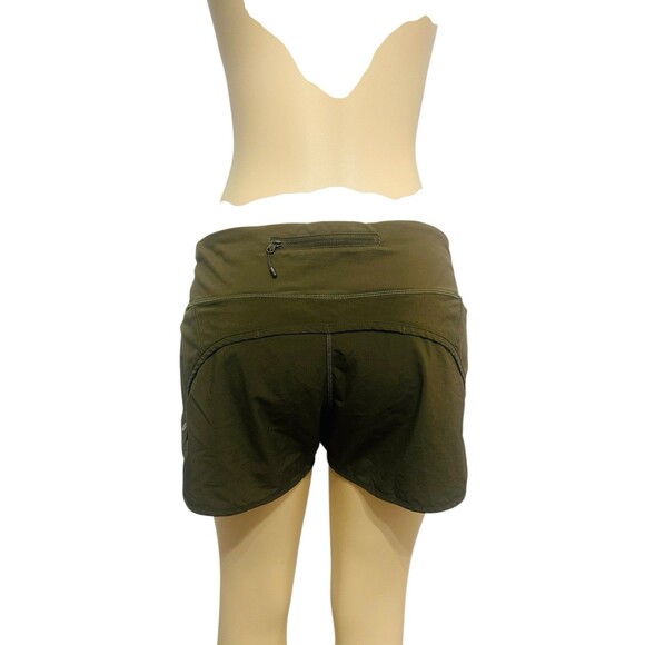 Lululemon Women's Size 10 Run Times Shorts Lined 4" Military Green - Picture 4 of 6